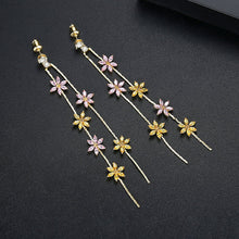 Load image into Gallery viewer, Citrine Tourmaline Star Sparkle Dangle Earrings - Enumu