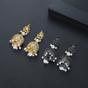YGP Zircon Pearl Jhumka /Jhumki Earrings - Enumu