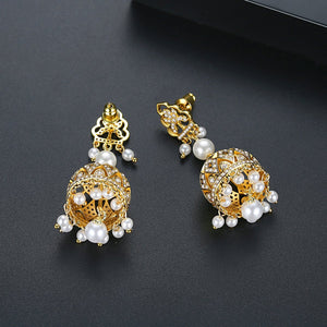 YGP Zircon Pearl Jhumka /Jhumki Earrings - Enumu