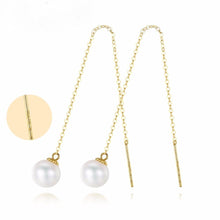 Load image into Gallery viewer, Pure 18K Gold Natural Pearl Dangle Earrings - Enumu