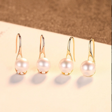 Load image into Gallery viewer, Pure 18K Real Gold Natural Classic Pearl Drop Earrings - Enumu