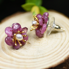 Load image into Gallery viewer, Natural Amethyst Sterling Silver Studs/ Earrings - Enumu