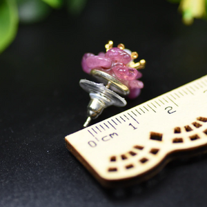 Natural Amethyst Sterling Silver Studs/ Earrings - Enumu