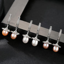 Load image into Gallery viewer, Sterling Silver Natural Pearl Dangle Earrings - Enumu